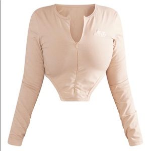 PLT cropped top & flare joggers